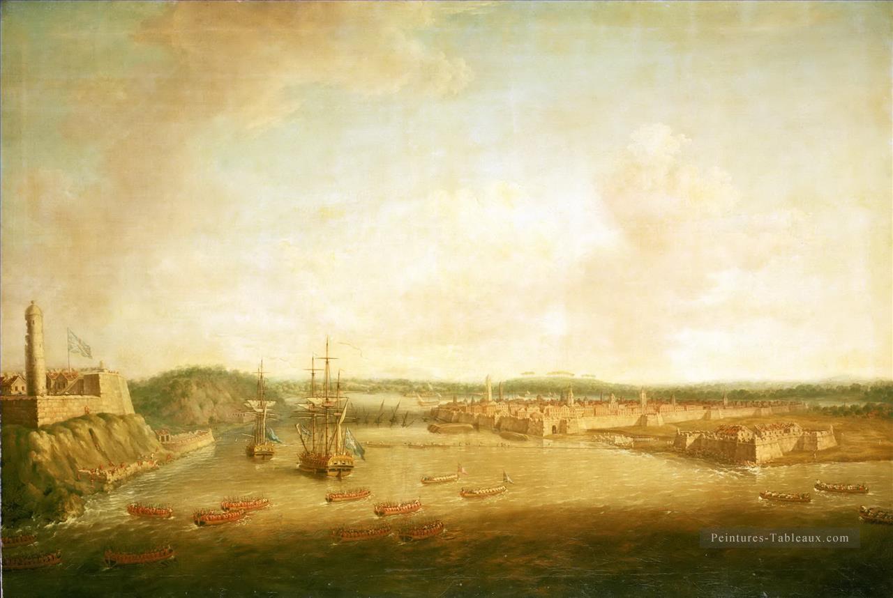 Dominic Serres l’Ancien La Prise de La Havane 1762 Prise de la ville Batailles navales Peintures à l'huile